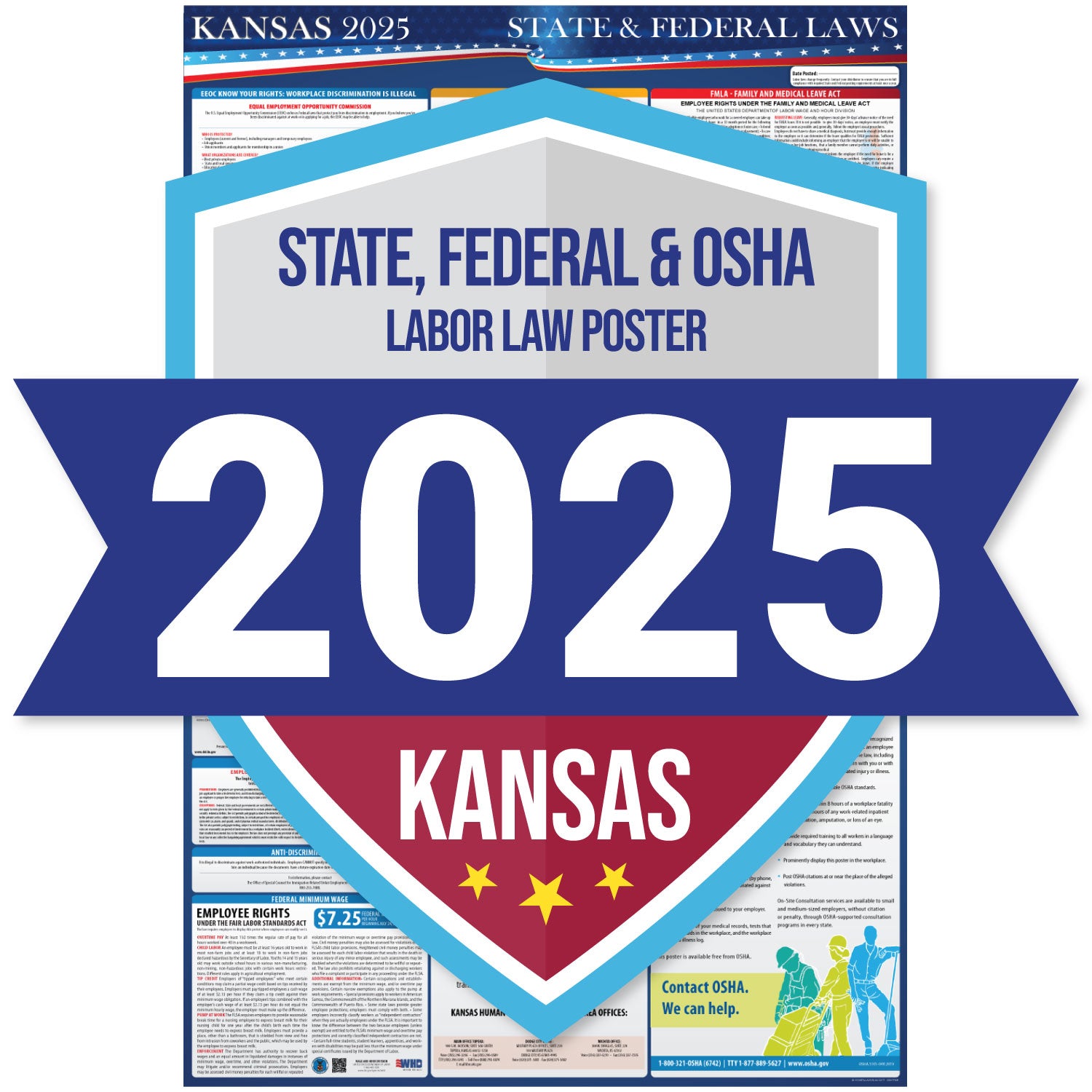 Kansas 2025 Labor Law Poster Federal & State Compliance State Labor
