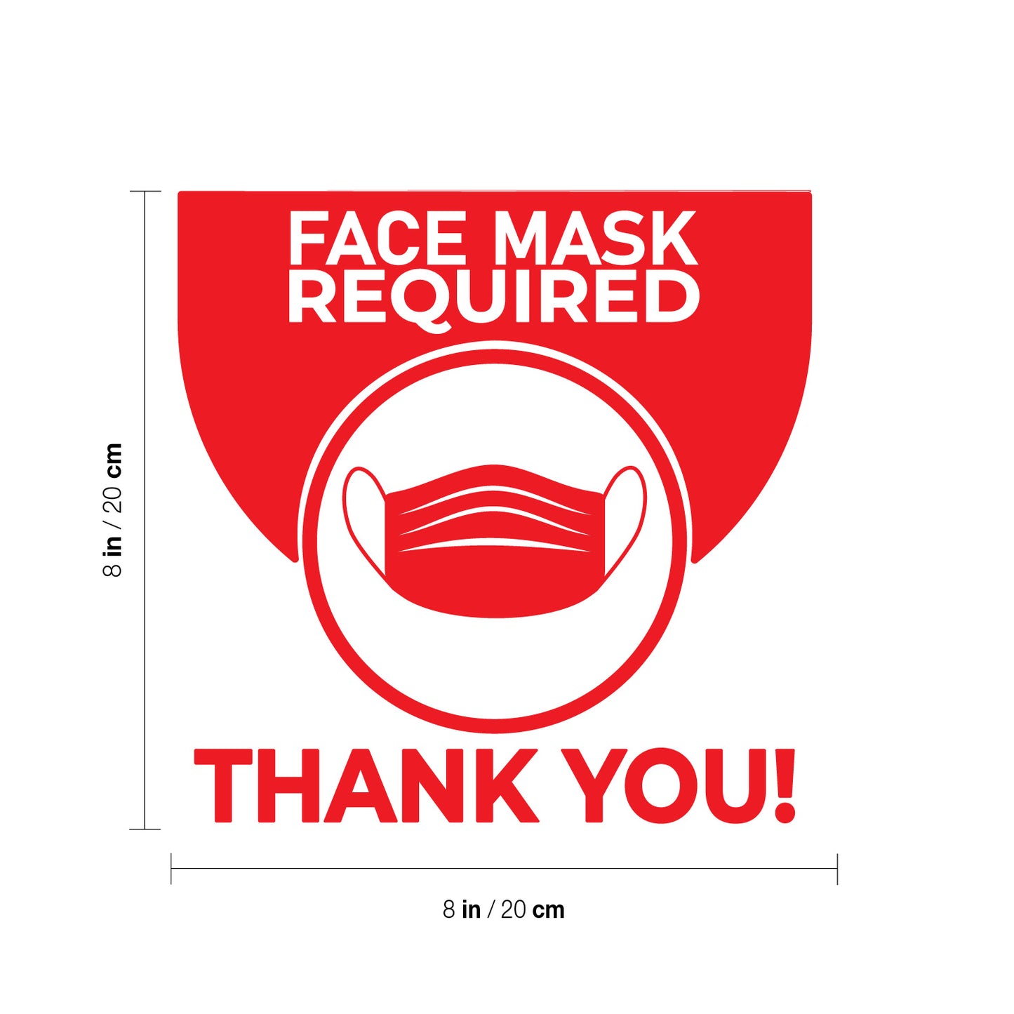 Facemask Required Thank You Decal (Red)