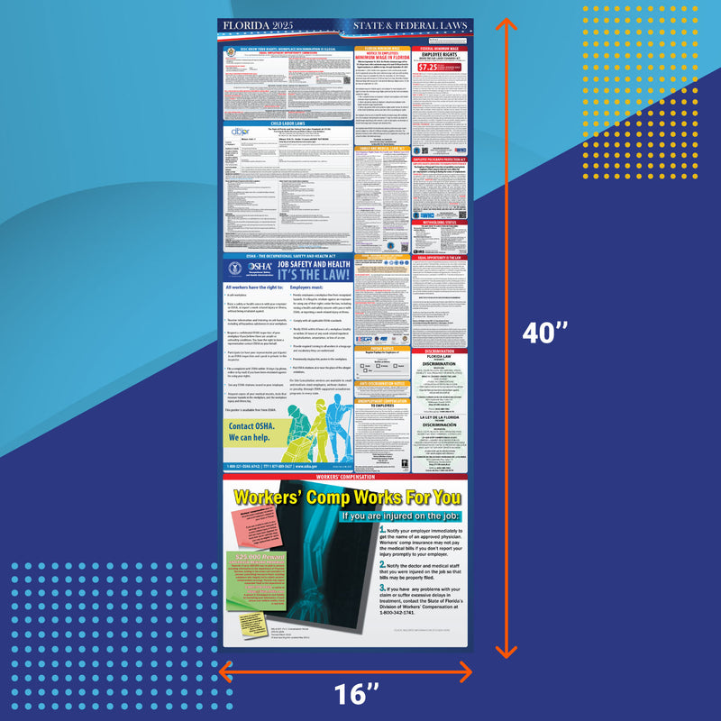 Florida 2025 State & Labor Law Poster - State Labor Poster