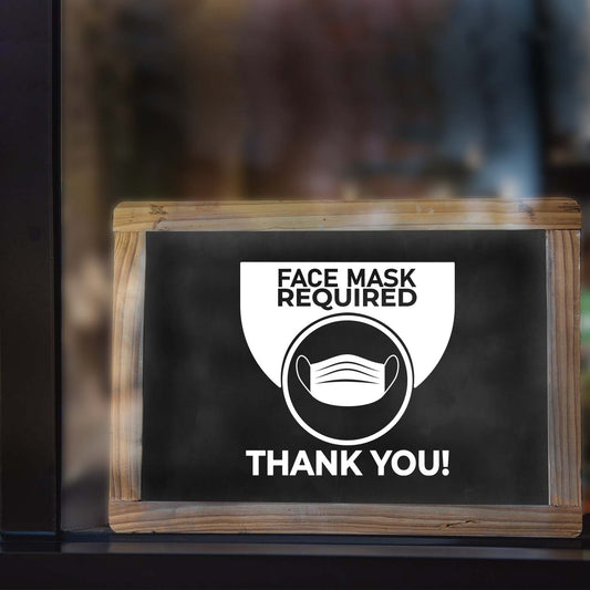 Facemask Required Thank You Decal (Blue)