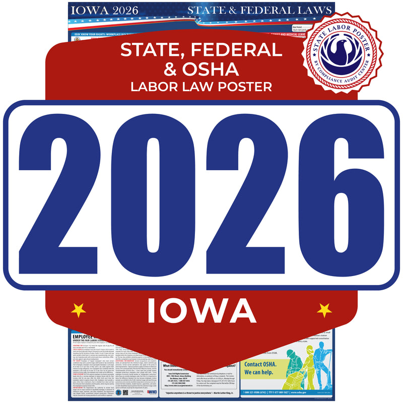 Iowa 2026 State & Federal Labor Law Poster