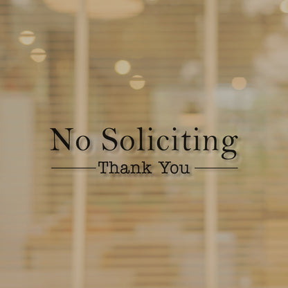 No Soliciting Thank You Decal