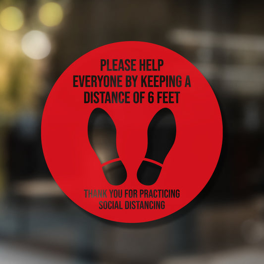 Please Keep 6 Feet Distance Decal